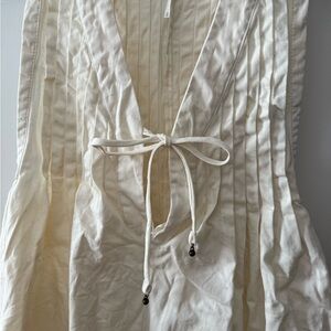 Free People white denim romper